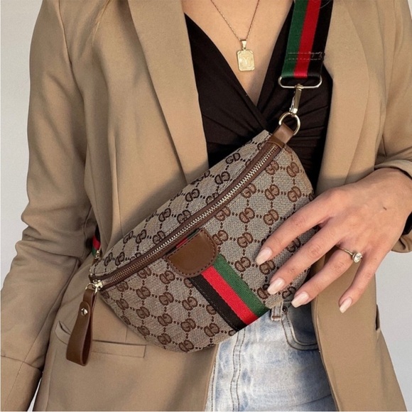 Handbags - Designer style belt bag Fanny pack replica look alike brown red green